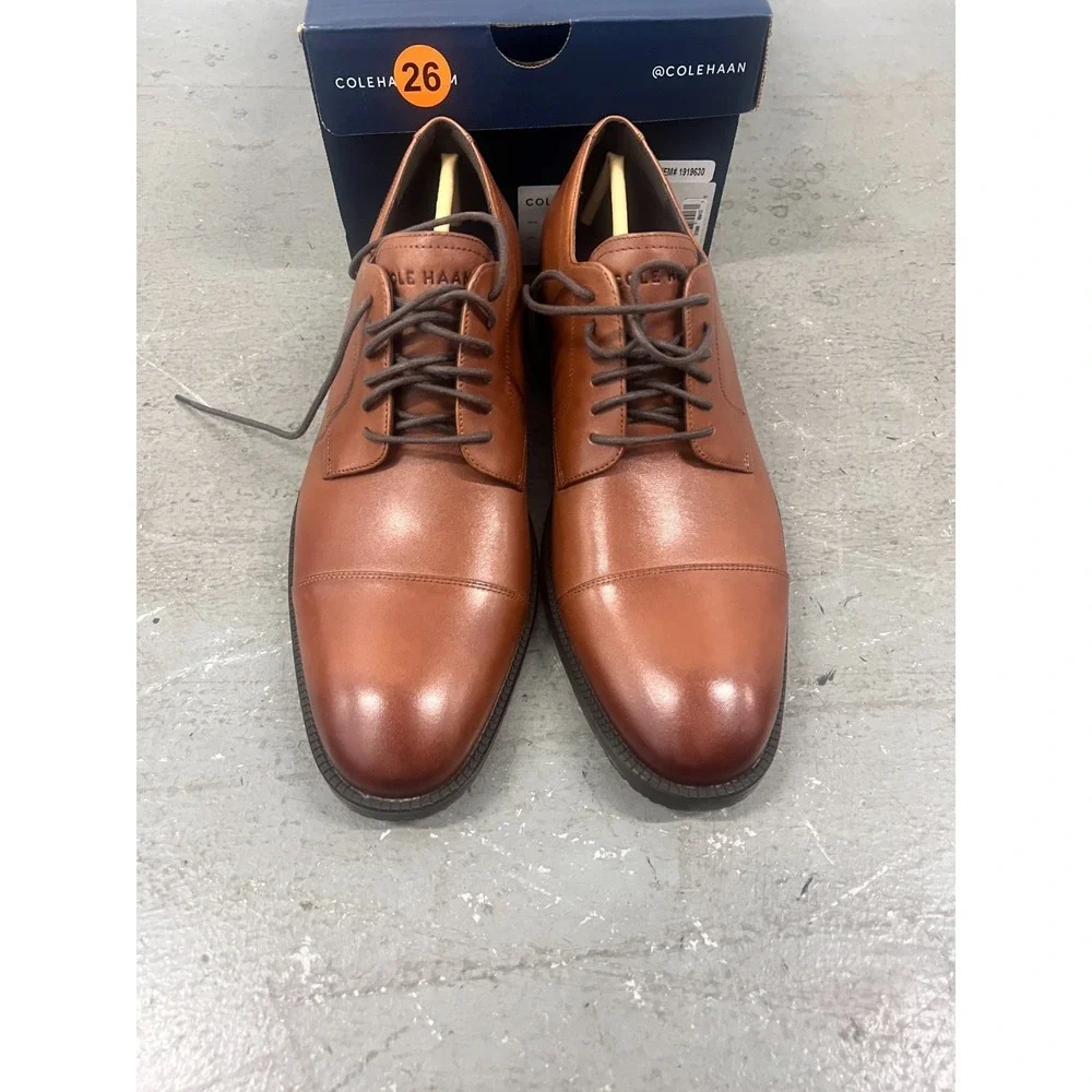 Cole Haan Modern Essentials C34138 Oxford‎ Mens US 9 M Brown Cap Toe Dress Shoes